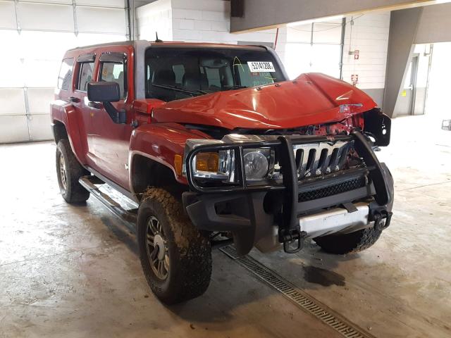 5GTEN13E588168646 - 2008 HUMMER H3 RED photo 1