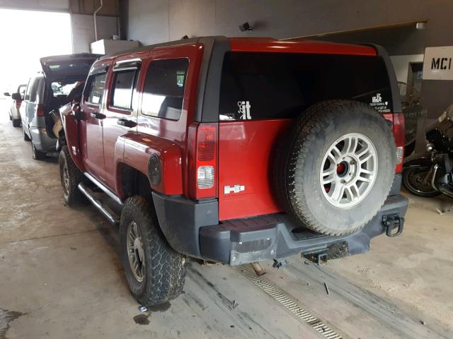 5GTEN13E588168646 - 2008 HUMMER H3 RED photo 3