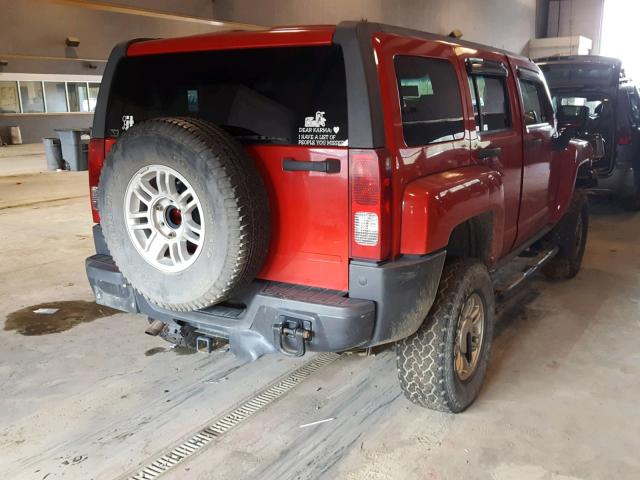 5GTEN13E588168646 - 2008 HUMMER H3 RED photo 4