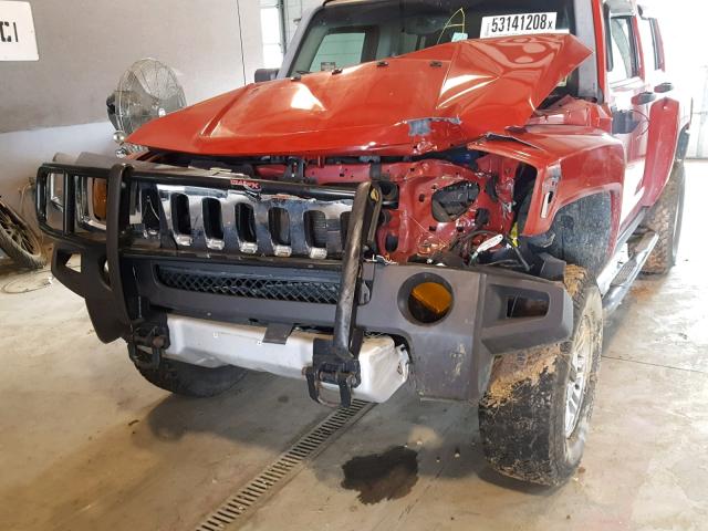 5GTEN13E588168646 - 2008 HUMMER H3 RED photo 9