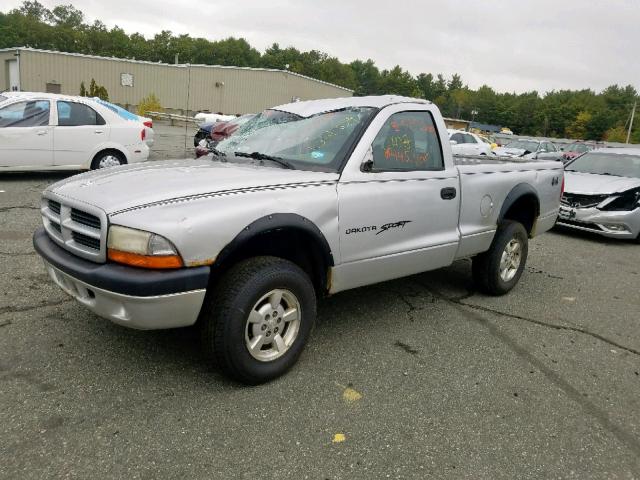 1B7GG26X61S116058 - 2001 DODGE DAKOTA SILVER photo 2