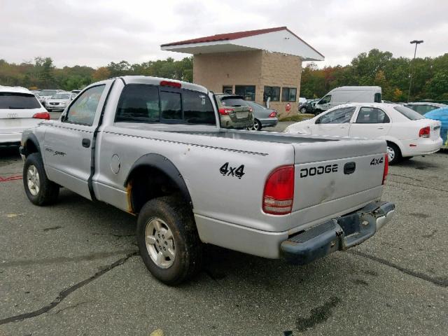 1B7GG26X61S116058 - 2001 DODGE DAKOTA SILVER photo 3