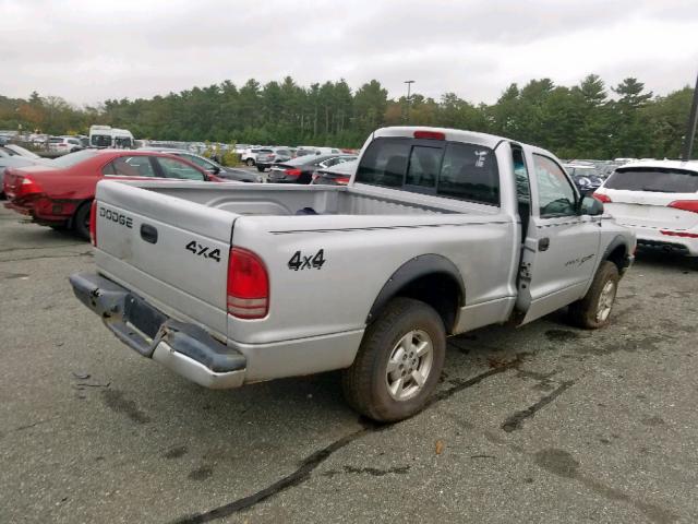 1B7GG26X61S116058 - 2001 DODGE DAKOTA SILVER photo 4