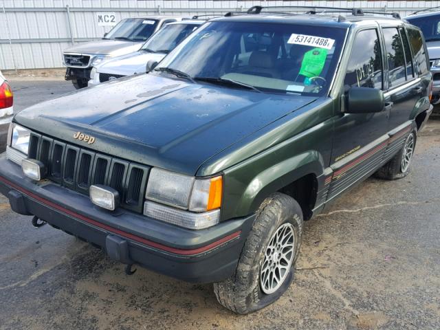 1J4GZ78S4SC719055 - 1995 JEEP GRAND CHER GREEN photo 2