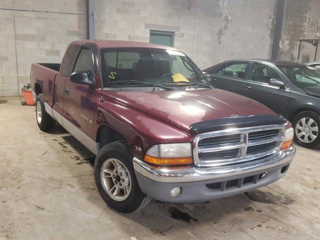 1B7GL22N1YS665340 - 2000 DODGE DAKOTA MAROON photo 1