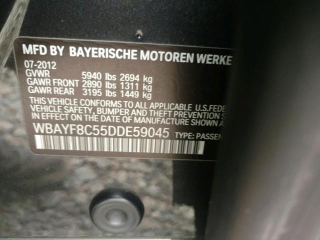 WBAYF8C55DDE59045 - 2013 BMW 750LI XDRI CHARCOAL photo 10