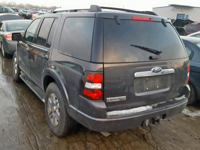 1FMEU75887UA35563 - 2007 FORD EXPLORER L CHARCOAL photo 3