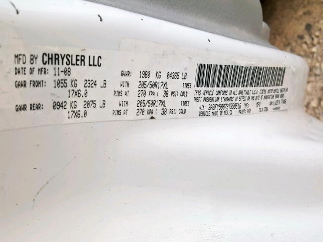 3A8FY58879T559516 - 2009 CHRYSLER PT CRUISER WHITE photo 10