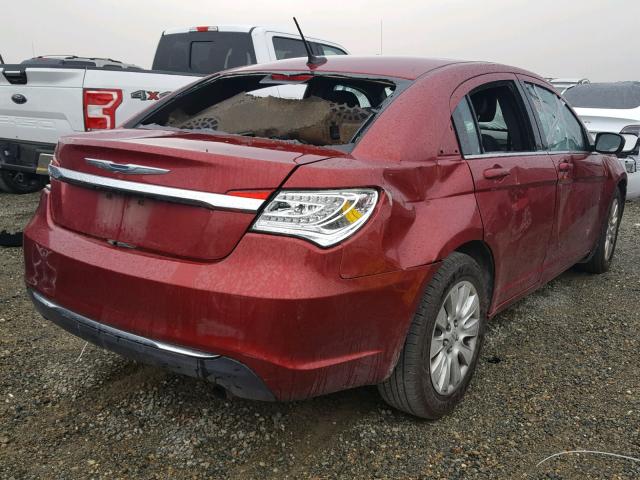 1C3CCBAB5EN230812 - 2014 CHRYSLER 200 LX RED photo 4