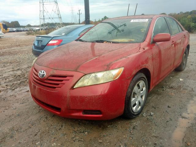 4T1BE46K07U151722 - 2007 TOYOTA CAMRY CE RED photo 2