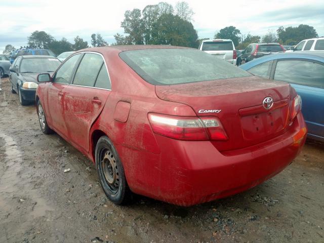 4T1BE46K07U151722 - 2007 TOYOTA CAMRY CE RED photo 3