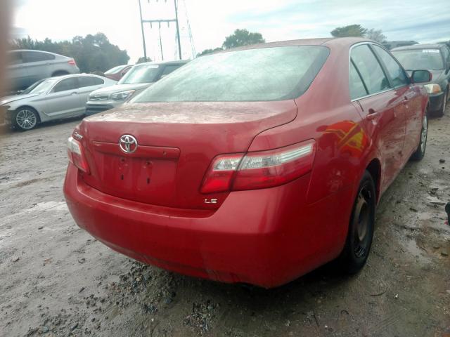 4T1BE46K07U151722 - 2007 TOYOTA CAMRY CE RED photo 4