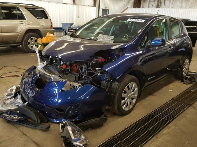 1N4AZ0CP9GC306504 - 2016 NISSAN LEAF S BLUE photo 2