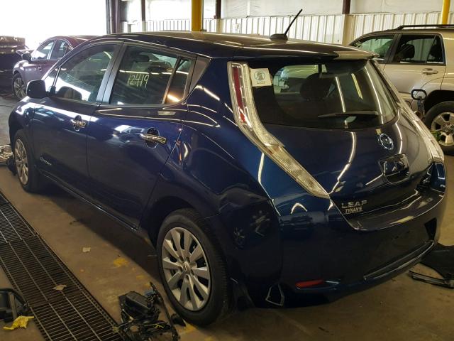 1N4AZ0CP9GC306504 - 2016 NISSAN LEAF S BLUE photo 3