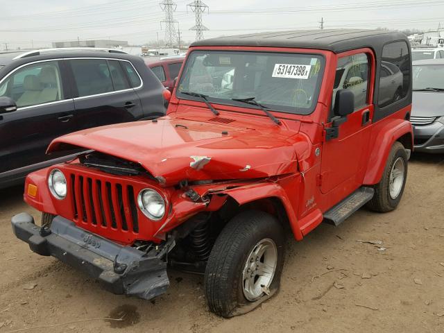 1J4FA39S75P355091 - 2005 JEEP WRANGLER X RED photo 2