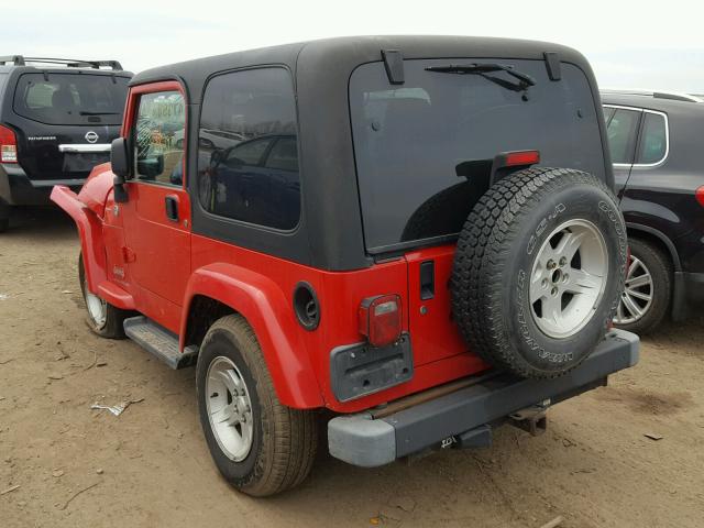 1J4FA39S75P355091 - 2005 JEEP WRANGLER X RED photo 3