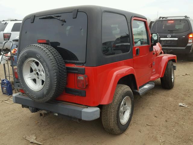 1J4FA39S75P355091 - 2005 JEEP WRANGLER X RED photo 4