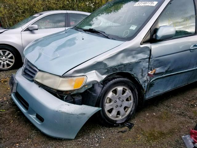 2HKRL18962H582506 - 2002 HONDA ODYSSEY EX BLUE photo 9