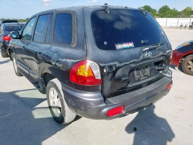 KM8SC13D04U741490 - 2004 HYUNDAI SANTA FE G BLACK photo 3