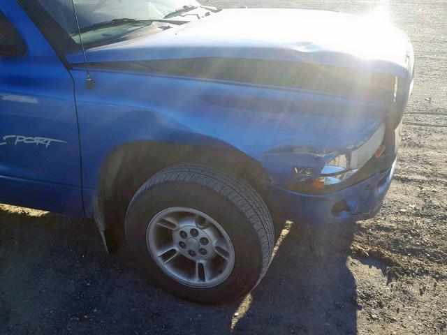 1B7GL22X9YS550048 - 2000 DODGE DAKOTA BLUE photo 9