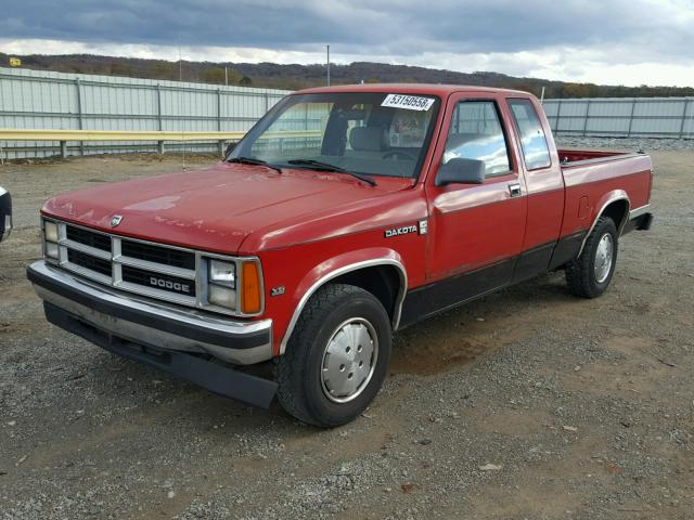 1B7GL23X0LS632743 - 1990 DODGE DAKOTA RED photo 2