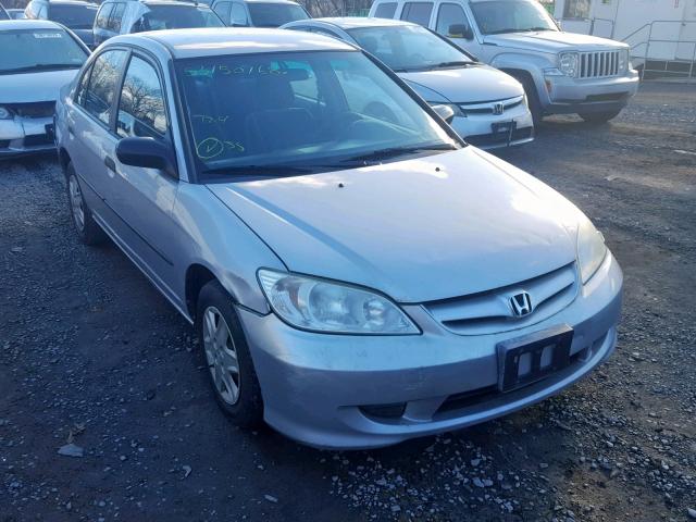 1HGES163X5L008136 - 2005 HONDA CIVIC DX V SILVER photo 1