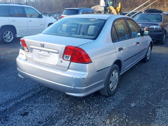 1HGES163X5L008136 - 2005 HONDA CIVIC DX V SILVER photo 4