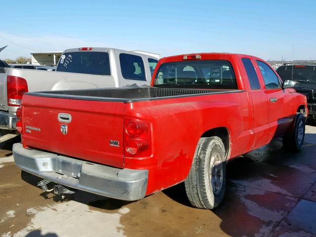 1D7HE42N76S523569 - 2006 DODGE DAKOTA SLT RED photo 4