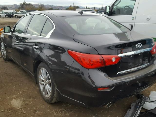 JN1AV7AP3EM691523 - 2014 INFINITI Q50 HYBRID BLACK photo 3