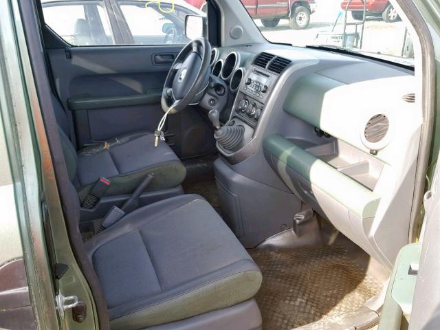 5J6YH27603L041730 - 2003 HONDA ELEMENT EX GREEN photo 5