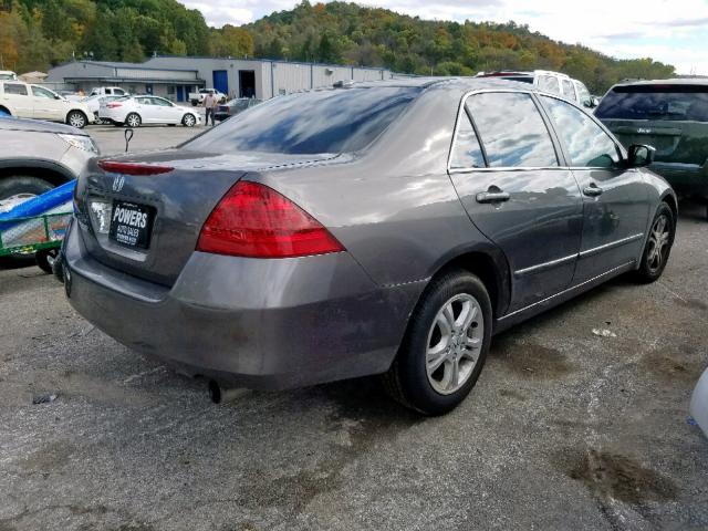 1HGCM56807A205187 - 2007 HONDA ACCORD EX GRAY photo 4