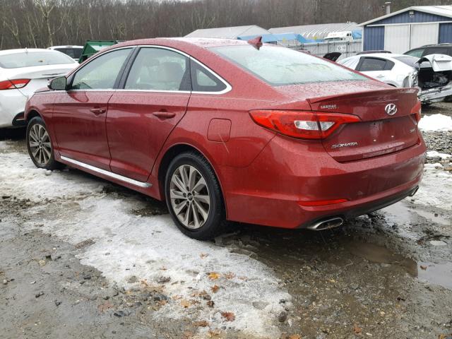 5NPE34AF3FH081059 - 2015 HYUNDAI SONATA SPO RED photo 3