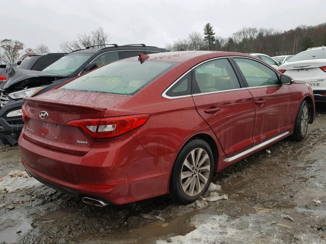 5NPE34AF3FH081059 - 2015 HYUNDAI SONATA SPO RED photo 4