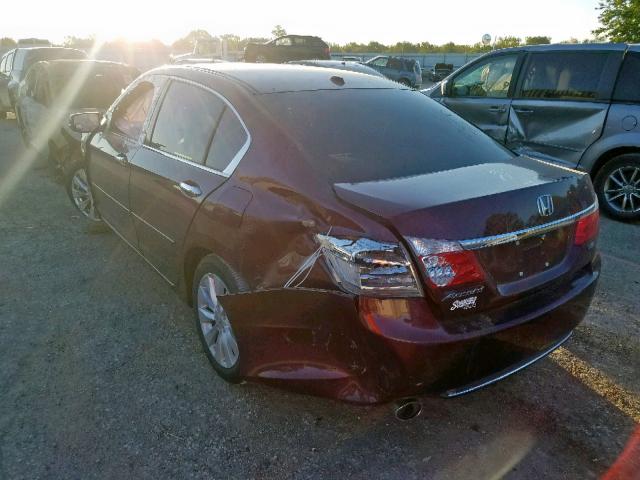 1HGCR3F82DA002626 - 2013 HONDA ACCORD EXL MAROON photo 3