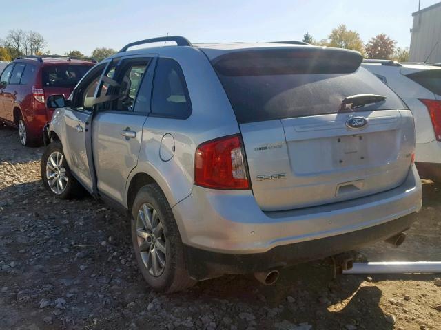 2FMDK3JC4EBA57647 - 2014 FORD EDGE SEL SILVER photo 3