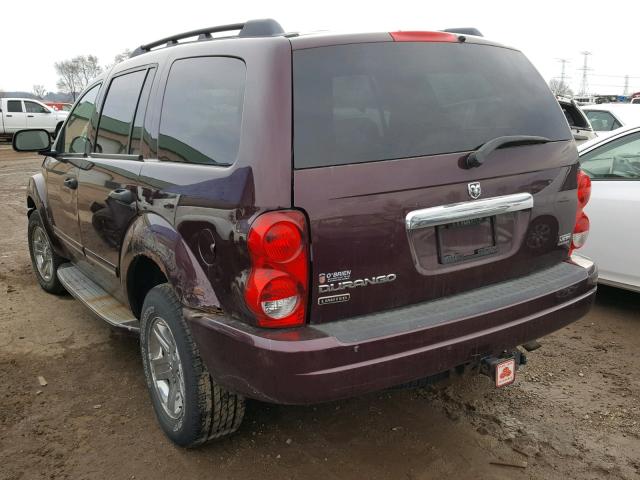 1D4HB58DX4F215506 - 2004 DODGE DURANGO LI BURGUNDY photo 3