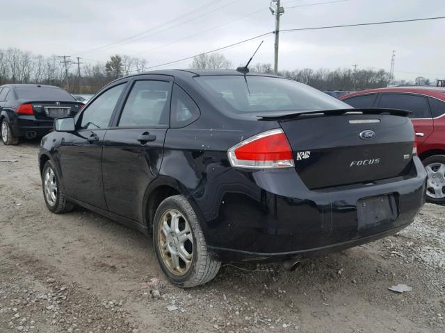 1FAHP36N99W236827 - 2009 FORD FOCUS SES BLACK photo 3