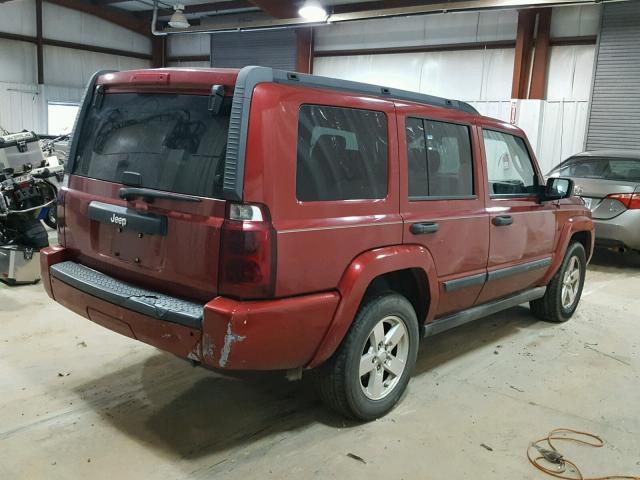 1J8HH48N76C212655 - 2006 JEEP COMMANDER RED photo 4