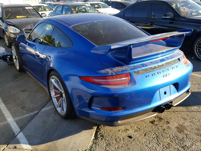 WP0AC2A90FS189198 - 2015 PORSCHE 911 GT3 BLUE photo 3