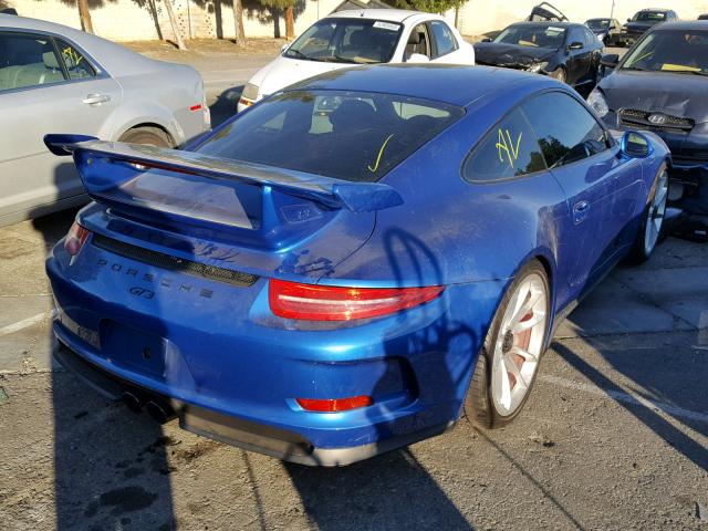 WP0AC2A90FS189198 - 2015 PORSCHE 911 GT3 BLUE photo 4