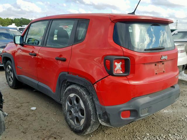 ZACCJAAT4FPC32595 - 2015 JEEP RENEGADE S RED photo 3