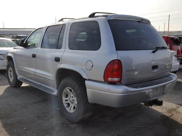 1D4HS48N63F560503 - 2003 DODGE DURANGO SL SILVER photo 3