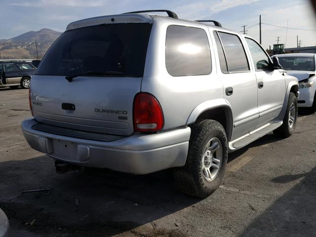 1D4HS48N63F560503 - 2003 DODGE DURANGO SL SILVER photo 4