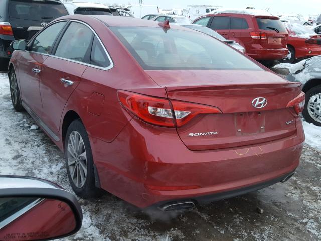 5NPE34AF4HH572842 - 2017 HYUNDAI SONATA SPO RED photo 3