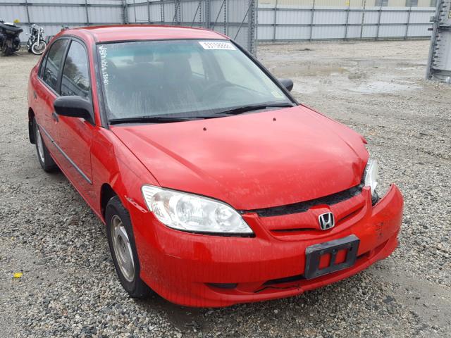 1HGES163X5L020321 - 2005 HONDA CIVIC DX V RED photo 1