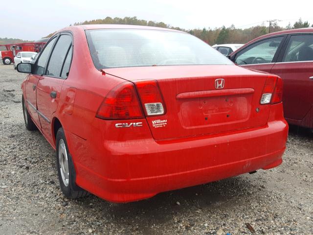 1HGES163X5L020321 - 2005 HONDA CIVIC DX V RED photo 3