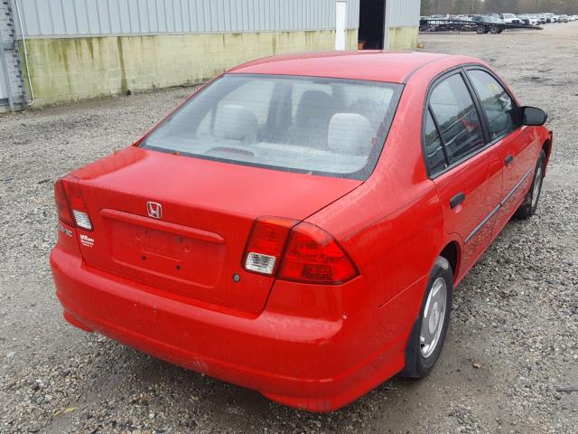 1HGES163X5L020321 - 2005 HONDA CIVIC DX V RED photo 4