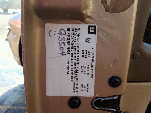 1G1ZT54865F160635 - 2005 CHEVROLET MALIBU LS 金色 照片 10