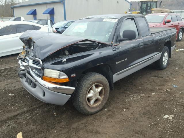 1B7GL22X4YS642071 - 2000 DODGE DAKOTA BLACK photo 2