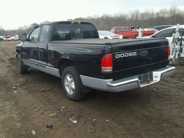 1B7GL22X4YS642071 - 2000 DODGE DAKOTA BLACK photo 3